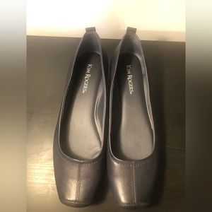 Kim Rogers Leather Navy blue flat shoes, size 10